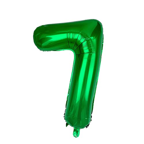 Folie- Luftballons Helium Nummer 7 Ballon 62cm groß Folienballon-grün von Generic