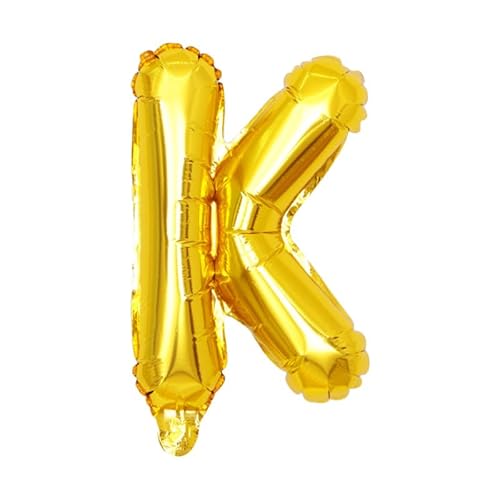 Folien Ballons Buchstabe Air Helium Alphabet Ballon Figuren -gold-K,16inch von Generic