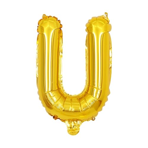 Folien Ballons Buchstabe Air Helium Alphabet Ballon Figuren -gold-U,32inch von Generic