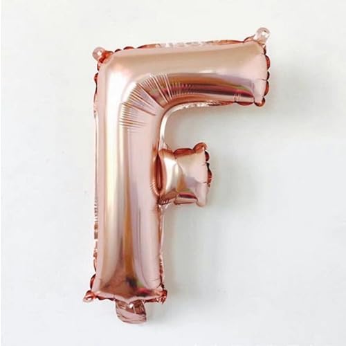 Folien Ballons Buchstabe Air Helium Alphabet Ballon Figuren -rose gold-F,32inch von Generic