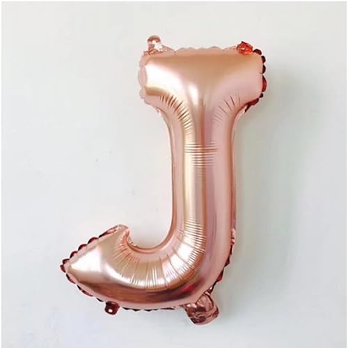 Folien Ballons Buchstabe Air Helium Alphabet Ballon Figuren -rose gold-J,16inch von Generic
