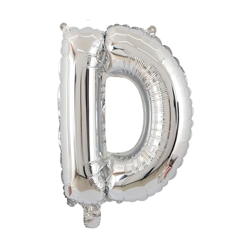 Folien Ballons Buchstabe Air Helium Alphabet Ballon Figuren -sliver-D,32inch von Generic