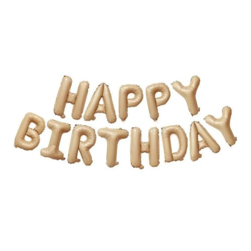 Folienballon "Happy Birthday" 40cm Buchstaben Girlande Luftballons, Helium Ballon-Beige-40cm Folienballon "Happy Birthday" 40cm Buchstaben Girlande Luftballons, Helium Ballon-Beige-40cm von Generic