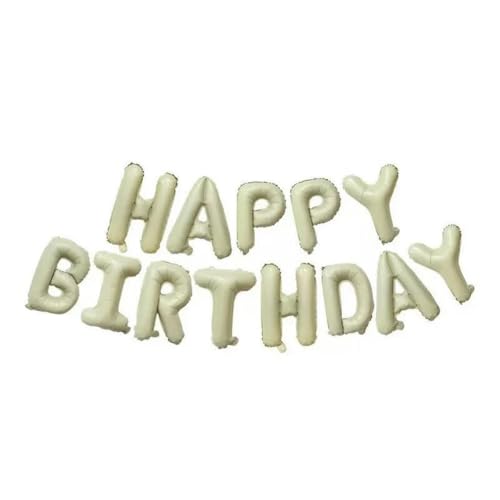 Folienballon "Happy Birthday" 40cm Buchstaben Girlande Luftballons, Helium Ballon-Cream-40cm Folienballon "Happy Birthday" 40cm Buchstaben Girlande Luftballons, Helium Ballon-Cream-40cm von Generic