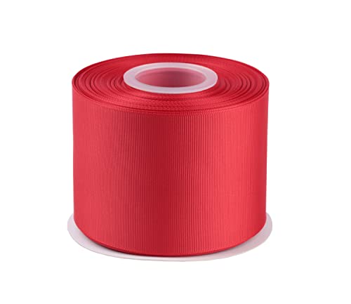 Fondersy 75 mm x 22 m Ripsband Uni – Rot – Geschenkband für Verpackung, Partys, Hochzeitsdeko, Basteln, Nähen von Generic