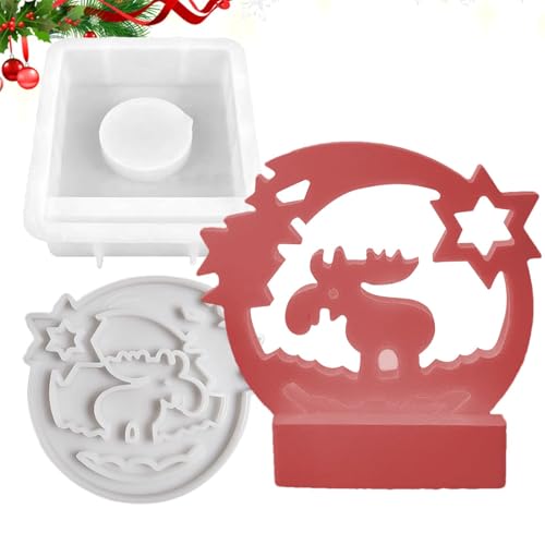 Form für Kerzenhalter, Form für Weihnachtskerzenhalter, Form aus Elchbeton, Gießformen aus Harz, Form zur Herstellung von Zementverzierungen, Bastelzubehör von Generic