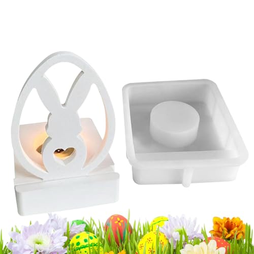 Form für Kerzenständer Ostern – Silikonform zum Formen mit Kaninchen, Gießform aus Harz für Kerzenständer, Gipsform mit Zement für Osterdekorationen, AD Form für Kerzenständer Ostern – Silikonform zum Formen mit Kaninchen, Gießform aus Harz für Kerzenständer, Gipsform mit Zement für Osterdekorationen, AD von Generic