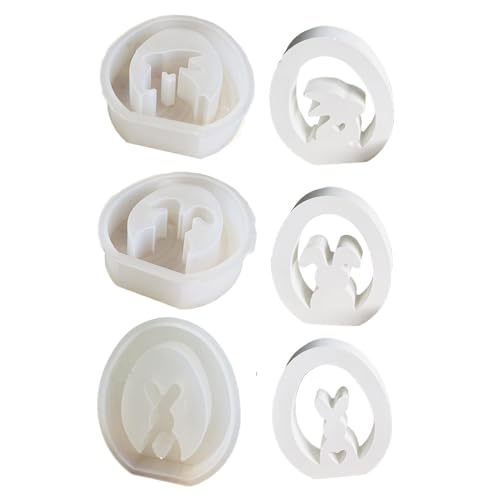 Formen für Osterkerzen, Silikonform für Ostern – Set mit 3 Ausstechformen aus Kunstharz, dekorative Backformen in Lebensmittelqualität, Verzierungen aus Kunstharz von Generic