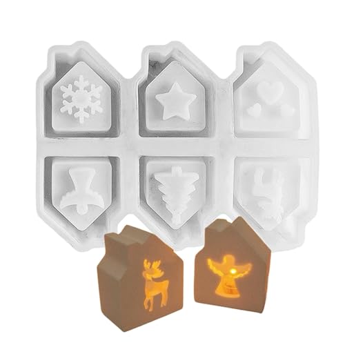 Formen in Hausform, Kerzenform für zu Hause, 6 Gießformen aus Epoxidharz, Silikonform in Hausform, Form für Schlossbonbons, Gießformen von Generic
