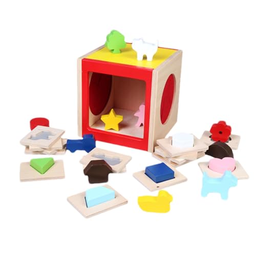 Formensortierspielzeug - Sinnliches Holz Sortierbox Für Formen, Lernspielzeug Für Kindergarten | Geometrische Zuordnungspuzzles Mit Wachsenden Schwierigkeitsstufen Vorschule Zuhause von Generic