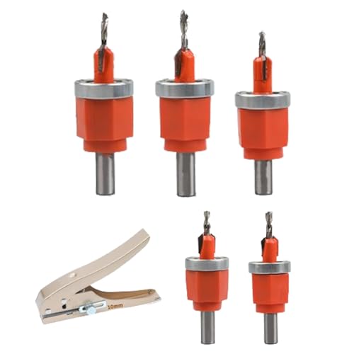 Fräsbohrer Set, Fräsbohrer für Holzbearbeitung | Verstellbares Pilotschraubenlochset - Holzbohrer Fräsbohrer mit Begrenzung, Senkbohrer, Kegelsenker Bohrer von Generic