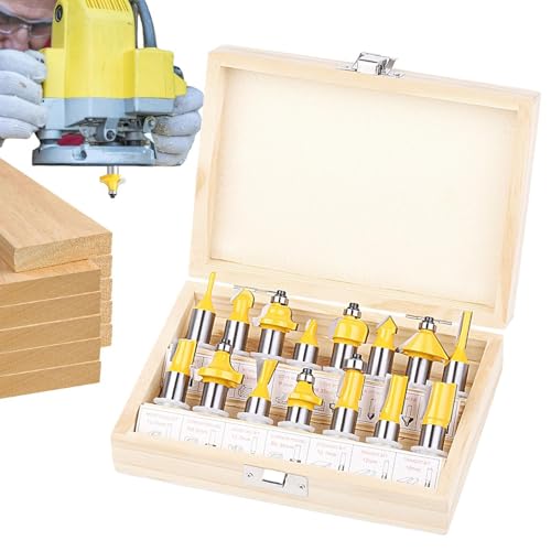 Fräsbohrer zum Gravieren, Fräser-Bit-Set, 15-teilig, Fräsbohrer zum Schnitzen, 1/2-Zoll-Schaft für Holzbearbeitung, Schnitzen und Gravieren Fräsbohrer zum Gravieren, Fräser-Bit-Set, 15-teilig, Fräsbohrer zum Schnitzen, 1/2-Zoll-Schaft für Holzbearbeitung, Schnitzen und Gravieren von Generic