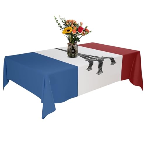 Frankreich Flagge Leinwand – wiederverwendbare rechteckige Frankreich Tischdecke | Küchentuch aus dickem Stoff für Nationalfeiern, Dinnerpartys, Patriotische Festivalveranstaltungen, Einwegoptionen Frankreich Flagge Leinwand – wiederverwendbare rechteckige Frankreich Tischdecke | Küchentuch aus dickem Stoff für Nationalfeiern, Dinnerpartys, Patriotische Festivalveranstaltungen, Einwegoptionen von Generic