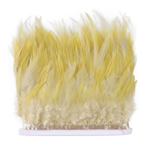 Fransen mit Hahnfedern, 10,2 - 15,2 cm, Sattelfederbänder, Partykleider, Dekoration, Zubehör, Khaki, 9,1 m Fransen mit Hahnfedern, 10,2 - 15,2 cm, Sattelfederbänder, Partykleider, Dekoration, Zubehör, Khaki, 9,1 m von Generic