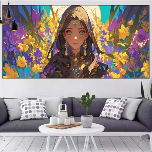 Frau Diamond Painting xxl 100x200cm Diamond Painting Erwachsene Blume Diamant Malerei Set,Mosaikherstellung Malen Nach Zahlen Cross Stickerei Kunst Leinwand Malerei Kits,Décor Geschenke Frauen CN-899 von Generic