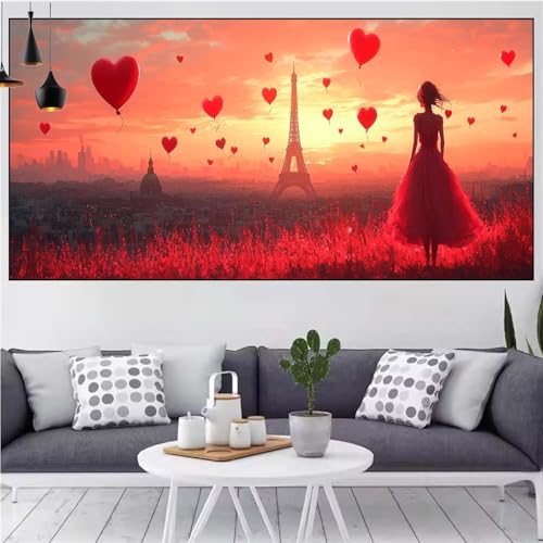 Frau Diamond Painting xxl 100x200cm Diamond Painting Erwachsene Eiffelturm Diamant Malerei Set,Mosaikherstellung Malen Nach Zahlen Cross Stickerei Kunst Leinwand Malerei Kits,Décor Gifts Frauen CN-844 von Generic