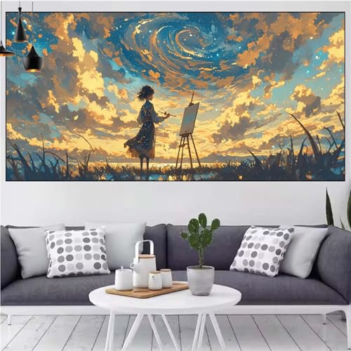 Frau Diamond Painting xxl 90x180cm Diamond Painting Erwachsene Landschaft Diamant Malerei Set,Mosaikherstellung Malen Nach Zahlen Cross Stickerei Kunst Leinwand Malerei Kits,Décor Gifts Frauen CN-863 von Generic