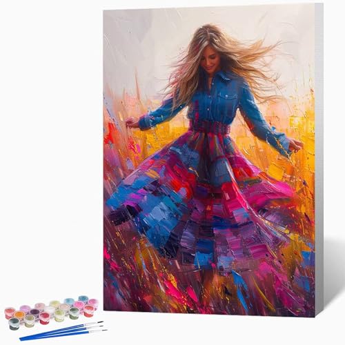 Frau Malen Nach Zahlen Erwachsene Figur Malen Nach Zahlen DIY Set Erwachsene 100x135cm, Kreativ Handgemalt Leinwand Set Mit 3-Pinseln Und Acrylfarbe, Geschenke FüR Frauen (Ohne Rahmen) -LKF072722 von Generic