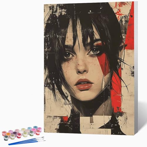 Frau Malen Nach Zahlen Erwachsene Figur Malen Nach Zahlen DIY Set Erwachsene 40x50cm, Kreativ Handgemalt Leinwand Set Mit 3-Pinseln Und Acrylfarbe, Geschenke, Deko FüR Frauen (Ohne Rahmen) -LKF074QL von Generic