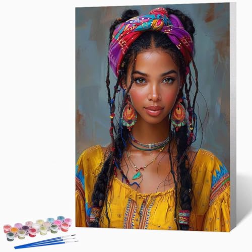 Frau Malen Nach Zahlen Erwachsene Figur Malen Nach Zahlen DIY Set Erwachsene 60x80cm, Kreativ Handgemalt Leinwand Set Mit 3-Pinseln Und Acrylfarbe, Geschenke FüR Frauen (Ohne Rahmen) -LKF072586 von Generic