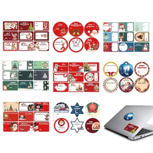 Frohe Weihnachten Aufkleber, Etiketten für Weihnachten, Weihnachtsetiketten - 8X selbstklebende Etikettenaufkleber - Wasserflaschenaufkleber, Weihnachtsetiketten Dekoration, Namensschilder für Laptop Frohe Weihnachten Aufkleber, Etiketten für Weihnachten, Weihnachtsetiketten - 8X selbstklebende Etikettenaufkleber - Wasserflaschenaufkleber, Weihnachtsetiketten Dekoration, Namensschilder für Laptop von Generic