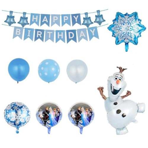 Frozen Geburtstags Dekorationen, Eiskönigin Luftballons 19 Stück Luftballonsg Alles Gute zum Geburtstag Girlande Kuchendekoration für Kindergeburtstags Partyzubehör von Generic
