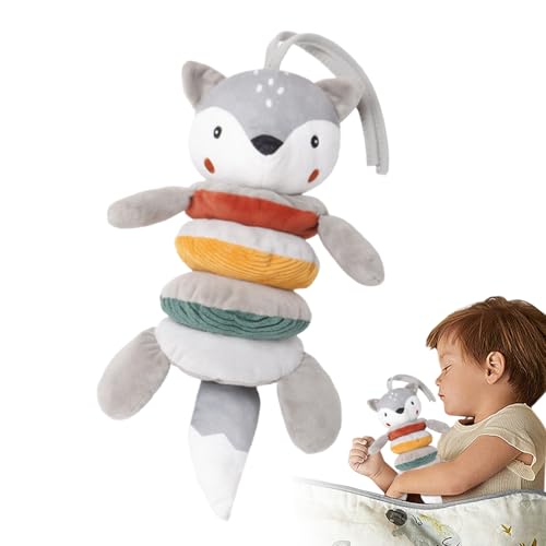 Fuchsform -Kinderwagenspielzeug - Plüschstoff, farbenfrohes Design | 28x12cm Musical Hand Bell Puppet für die frühe Ausbildung, EIN Kinderwagen- und Kinderwagen -Accessoires für Babys für -, Reise von Generic