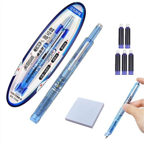 Füllfederhalter, einziehbar: 0,38 mm, blaue und schwarze Tinte, transparenter Schaft, inklusive 5 nachfüllbaren Tintenpatronen, glattes Schreiben, kein Auslaufen, Geschenk-Set für Tagebuch, Kritzeln Füllfederhalter, einziehbar: 0,38 mm, blaue und schwarze Tinte, transparenter Schaft, inklusive 5 nachfüllbaren Tintenpatronen, glattes Schreiben, kein Auslaufen, Geschenk-Set für Tagebuch, Kritzeln von Generic