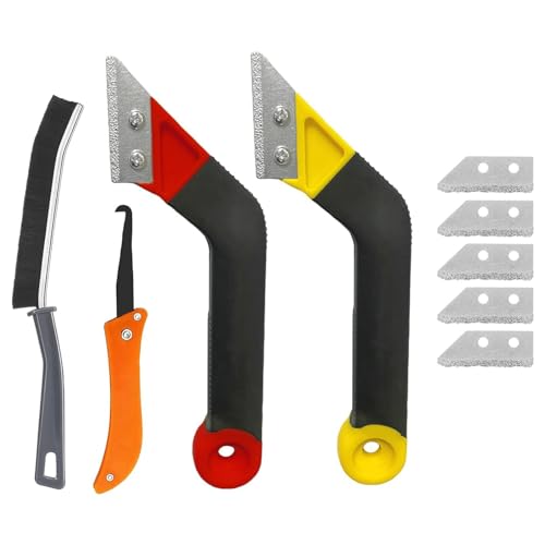 Fugenentferner-Zangen – Fliesenreinigungswerkzeuge, 10X Fugen-Säge mit 5 zusätzlichen Ersatzklingen | Robuster Schaber zum Reinigen von Keramik, Fugenwerkzeuge für Fliesenreparatur, Badezimmer- und von Generic