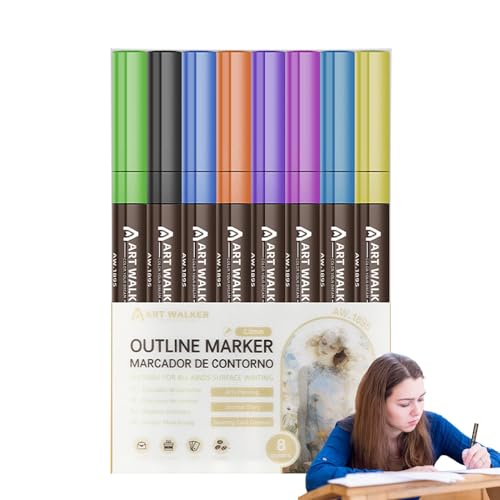 Funkelnde Filzstifte, Glitzer Lackstifte, 8 Farben/12 Farben/24 Farben Zeichenstifte Zeichenstifte Konturenstifte Set Kinder Glitzer Stifte für Kunst von Generic
