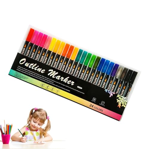 Funkelnde Filzstifte, Glitzermaler - Mehrzweck-Konturenstifte - Künstlermaterialien, Kreative Marker für Grußkarten, Poster, Zeichnungen von Generic