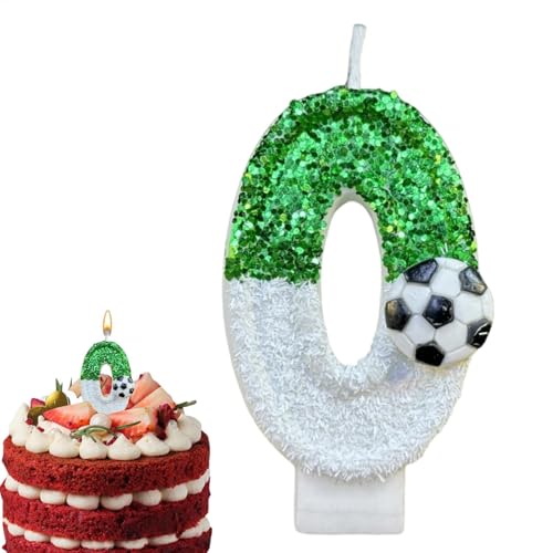 Fußballkerzen für Geburtstagstorten – Zahlen-Kerzendekorationen mit Pailletten, Kerzen für Hochzeitstorten | vielseitige Partygeschenke und Erwachsene, Ofen von Generic