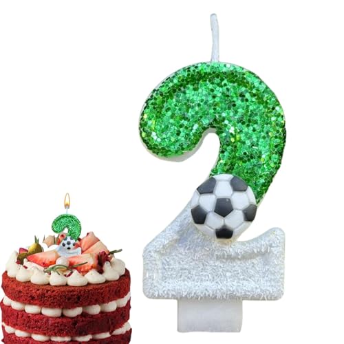 Fußballkerzen für Geburtstagstorten – Zahlen-Kerzendekorationen mit Pailletten, Kerzen für Hochzeitstorten | vielseitige Partygeschenke und Erwachsene, Ofen von Generic