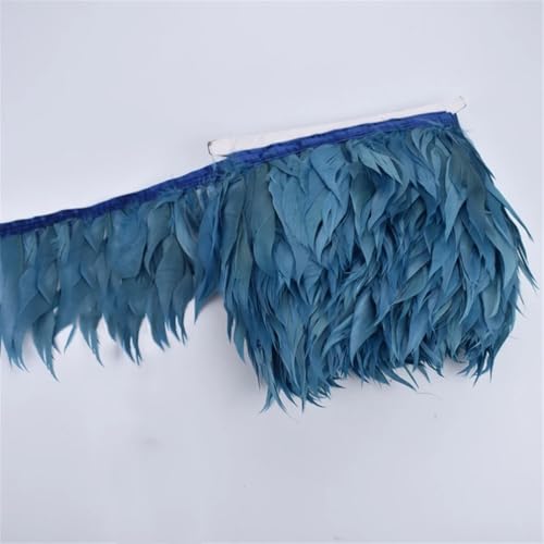 Gänsefedern, 1 m, weiße Fasanenfedern zum Basteln, Fransenband, Hochzeitsdekoration, Marineblau von Generic