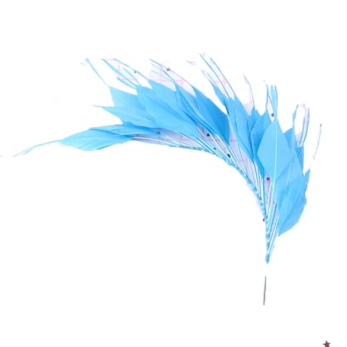 Gänsefedern mit Pfauen-Seiden-Kopfschmuck, Federn, 25–30 cm, Hüte, Braut-Kopfschmuck, Dekoration, DIY, Basteln, Blau, 25–30 cm Gänsefedern mit Pfauen-Seiden-Kopfschmuck, Federn, 25–30 cm, Hüte, Braut-Kopfschmuck, Dekoration, DIY, Basteln, Blau, 25–30 cm von Generic