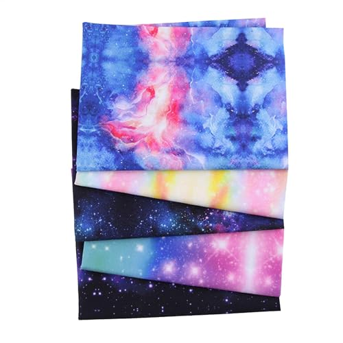 Galaxy-Baumwoll-Steppstoff – Sternenhimmel-Nähstoff, Galaxy-Space-Druckstoff, 5 Stück quadratischer Baumwollstoff, 5 Stück, Nähmaterial für Quilten, Galaxy-Baumwoll-Steppstoff – Sternenhimmel-Nähstoff, Galaxy-Space-Druckstoff, 5 Stück quadratischer Baumwollstoff, 5 Stück, Nähmaterial für Quilten, von Generic