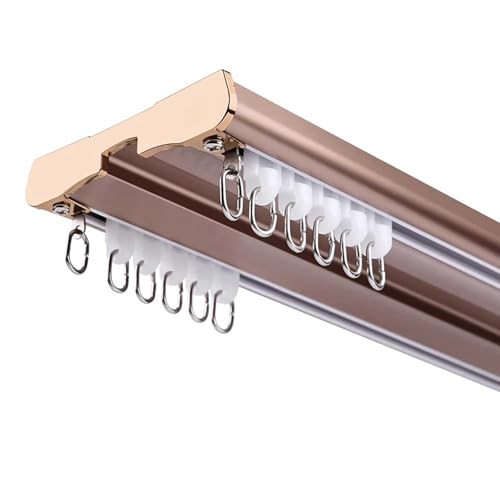 Gardinenschiene 2-läufig I Deckenmontage Vorhangschiene mit Gleiter I Vorgebohrt I Aluminium I for Fenster Dusch Vorhänge Raumteiler(Pin,4.2m(3 * 1.40m)) von Generic