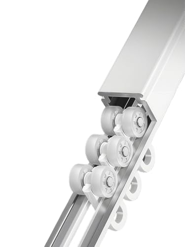 Gardinenstange Deckenmontage Vorhangschiene 1 Läufig 100cm-600cm Aluminium Gardinenschiene Mit Stummen Rollen Einfache Installation(1.0M/3.3FT) von Generic