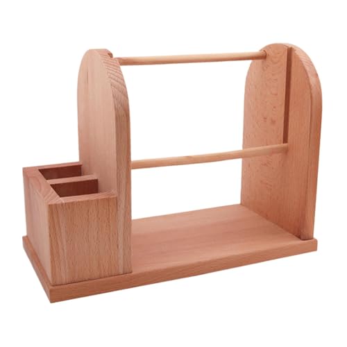 Garnhalter, Garnspulenspender | Doppelter Drehspinnhalter, Holzhaken-Garnhalter, stabiler Hakengarnhalter mit Schlitzen zum Stricken des Häkelns von Generic