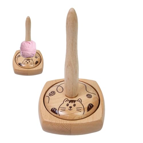 Garnhalter Spinner, Garnspinner zum Häkeln - Holzspule Drehender - Lager Twirling Stick Kugelständer, Häkeln Spender Stricken Zubehör von Generic