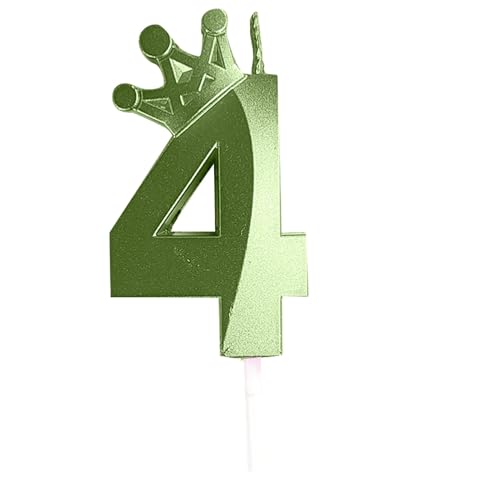 Geburtstagskerze mit Zahlen, 3D-Kronen-Design, Happy Birthday-Kerzen, Jubiläen, Grün, CRV482 (GN5, Einheitsgröße) von Generic