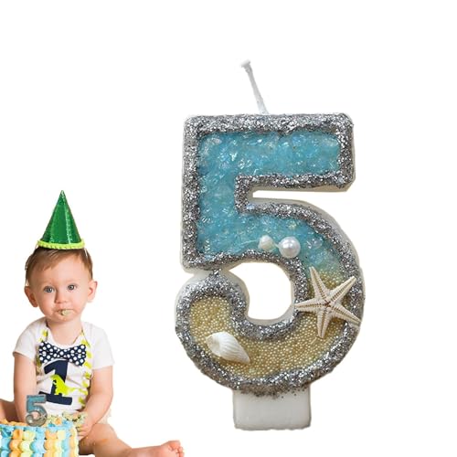 Geburtstagskerzen - Geburtstagskerzen für Kuchen, -Themen-Kerzen | Zahl 0-9 Cake Topper Partykerzen Kuchendekoration mit blauem Seestern für die Geburtstagskerzen - Geburtstagskerzen für Kuchen, -Themen-Kerzen | Zahl 0-9 Cake Topper Partykerzen Kuchendekoration mit blauem Seestern für die von Generic