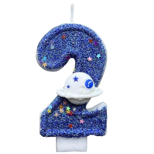 Geburtstagszahl Kerze - Space Planet Blue Cake Candles, glitzernde Zahl Kuchendekoration | Blaue Kuchenkerzen mit Raumplaneten-Dekorationen, Alterskerze, Kerze Geburtstagszahl Kerze - Space Planet Blue Cake Candles, glitzernde Zahl Kuchendekoration | Blaue Kuchenkerzen mit Raumplaneten-Dekorationen, Alterskerze, Kerze von Generic
