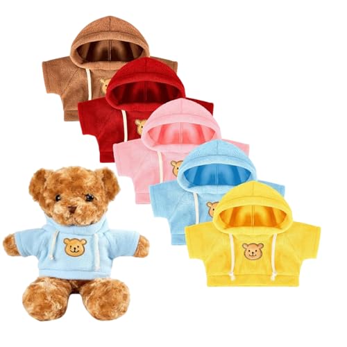 Gedämpfter Plüschbär - entzückender gekleideter Plüsch, süße Puppe | Mignon Plüschbär von 30 cm mit 5 Kleidung, Figur -Display Bear in gekleidetem Plüsch, dekoratives Geschenk, gemütliches Spielzeug P von Generic