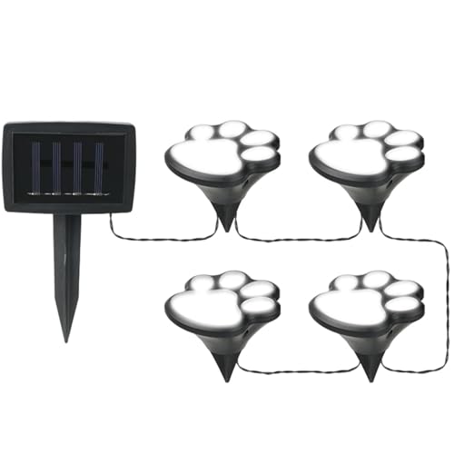 Gedenklichter für Haustiere, solarbetriebene Gartenlichter, dekorative Solarleuchten in Form einer Hundepfote mit 4 LEDs, für den Außenbereich, wasserdichte Solarleuchten Gedenklichter für Haustiere, solarbetriebene Gartenlichter, dekorative Solarleuchten in Form einer Hundepfote mit 4 LEDs, für den Außenbereich, wasserdichte Solarleuchten von Generic