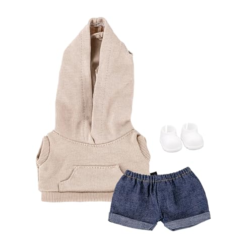 Geeignet für 17 cm trendige Puppen, Spritztinten-Serie, Kleidung, Hosen, Schuhe, Brillen (Khaki-Weste) von Generic