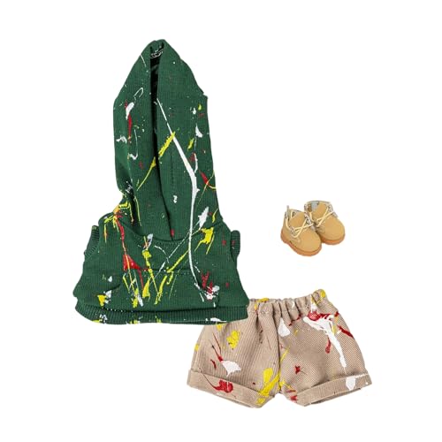 Geeignet für 17 cm trendige Puppen, Spritztinten-Serie, Kleidung, Hosen, Schuhe, Brillen (Splash Ink Dunkelgrün) von Generic