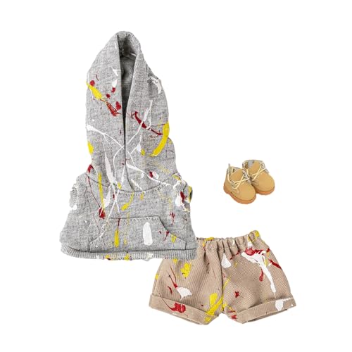 Geeignet für 17 cm trendige Puppen, Spritztinten-Serie, Kleidung, Hosen, Schuhe, Brillen (Spritzgrau) von Generic