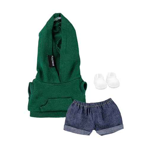 Geeignet für 17 cm trendige Puppen, Spritztinten-Serie, Kleidung, Hosen, Schuhe, Brillen (dunkelgrüne Weste) von Generic