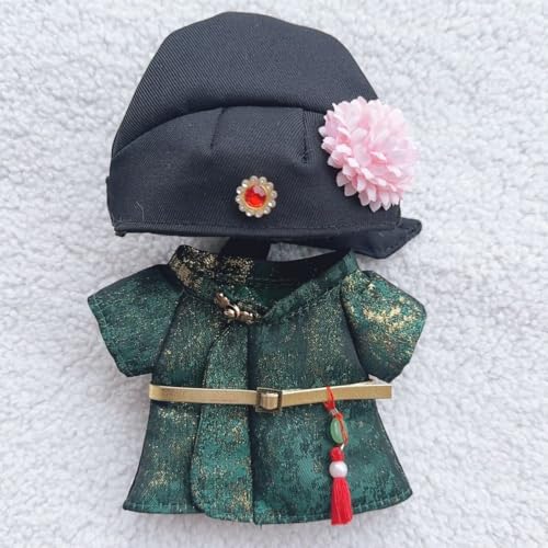Geeignet für 17 cm trendige Puppen-Kimono, Hanfu Court, ethnische Kleidung, Schuhe (Golden Dark Green) von Generic